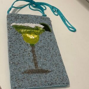 Beaded Margarita Crossbody Bag in Light Blue